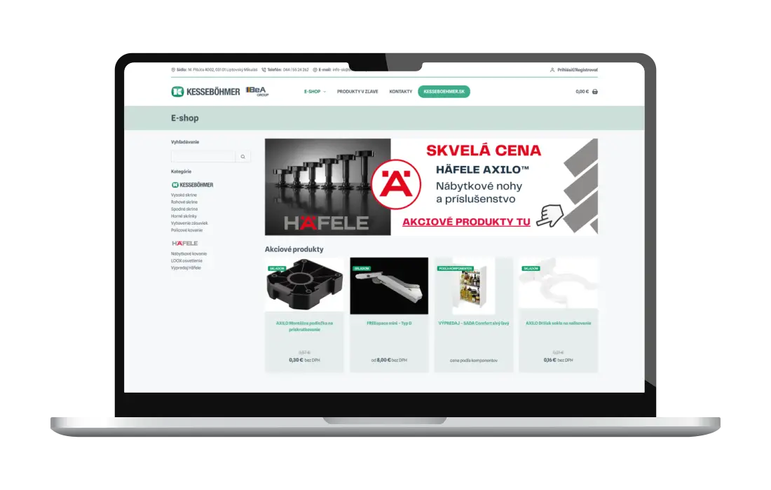 E-shop Kesseböhmer s individuálnymi cenovými hladinami
